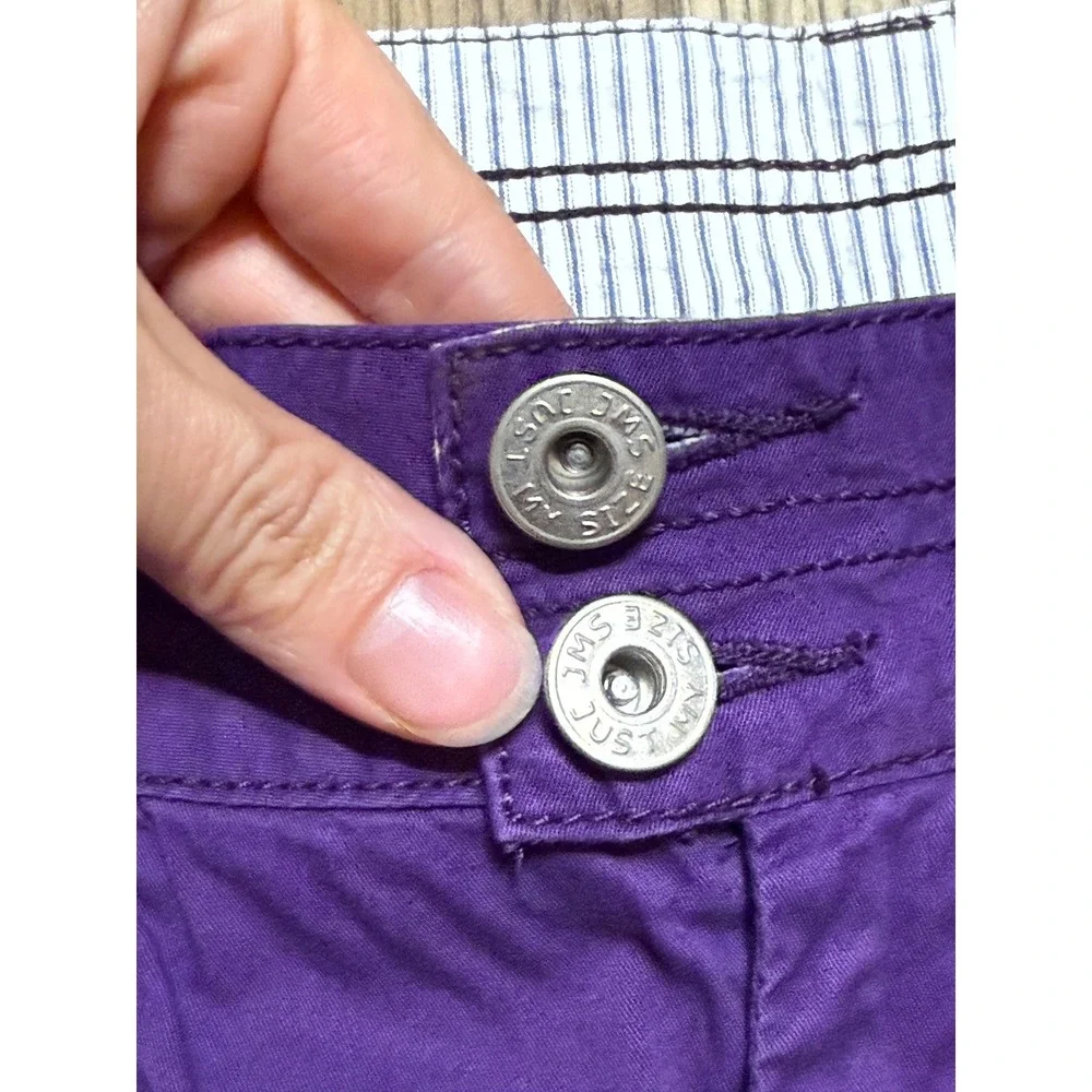 Just My Size Shorts Women Size 20W Purple Crown Jewel Pockets Stretch Casual